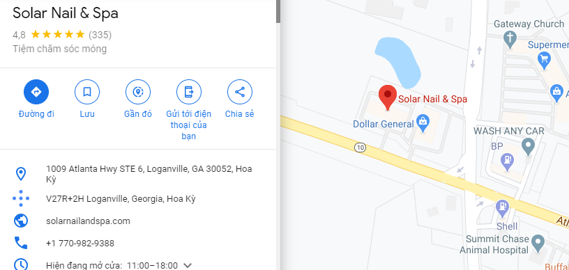 Sử dụng Google Maps để quảng bá tiệm nail